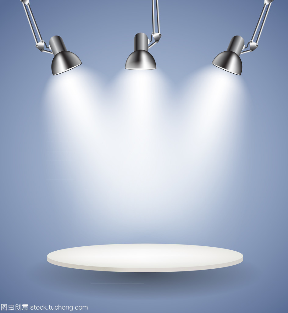 與照明用燈的背景。空的空間,為您的文本或物體